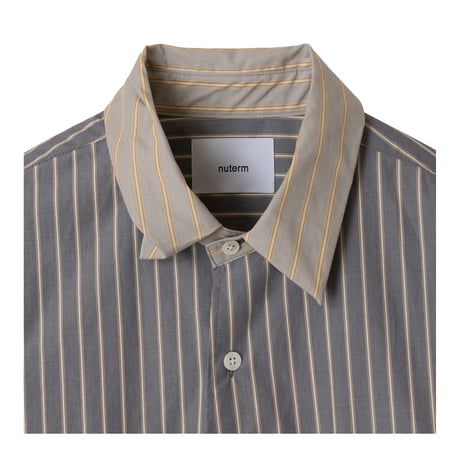 nuterm / Twist Collar Shirts  #Gray Mix