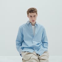 nuterm / Twist Collar Shirts  #Blue Mix