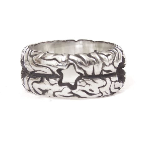 stars brain ring silver