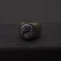 brain yin yang ring silver brass