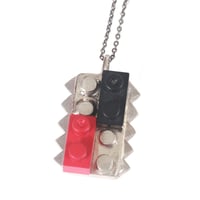 studs block necklace silver