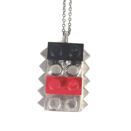 studs block necklace silver