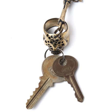 holeskull keychain brass