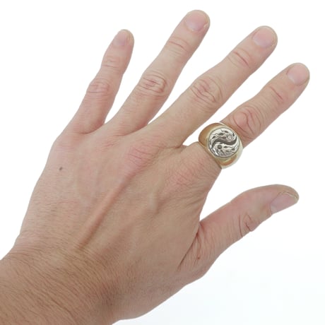 sperm yin yang ring brass silver
