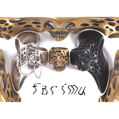 hole skull ring brass