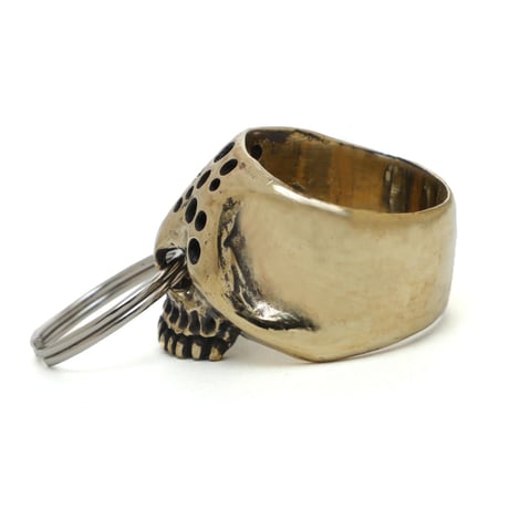 hole skull ring brass