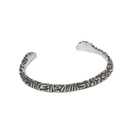 half brain bangle silver