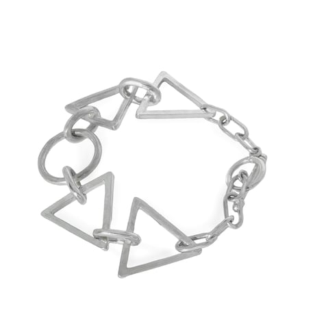 round triangle bracelet silver