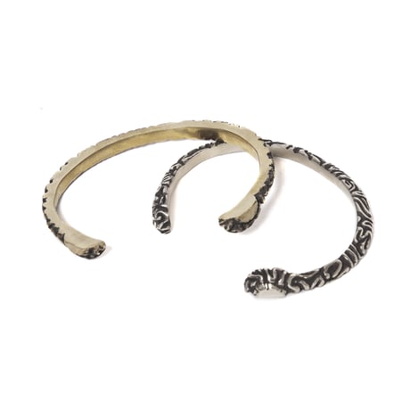 half brain bangle silver