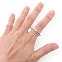 bone chain ring silver