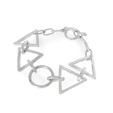 round triangle bracelet silver