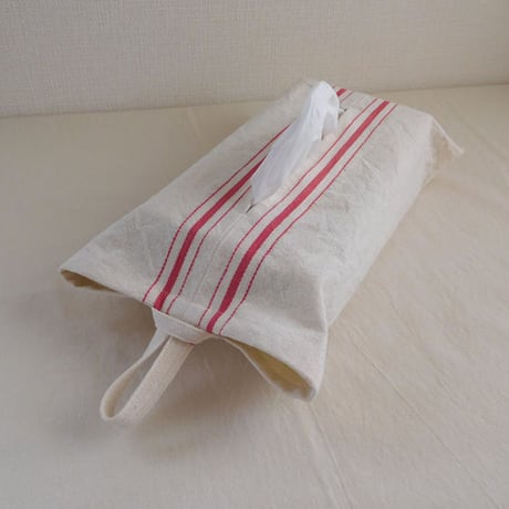 ティッシュケース 赤ライン