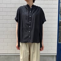 hunch コットンボイル 刺繍切替ブラウス