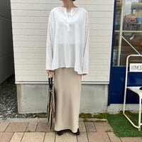 PASSIONE 楊柳コットンヘンリーネックブラウス