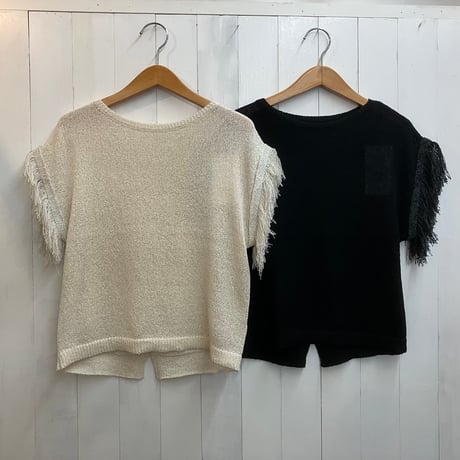 hunch SEQUINED FRINGE-SLEEVE KNIT