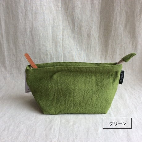 【アトリエヌイ】ウォッシュドコットンポーチ