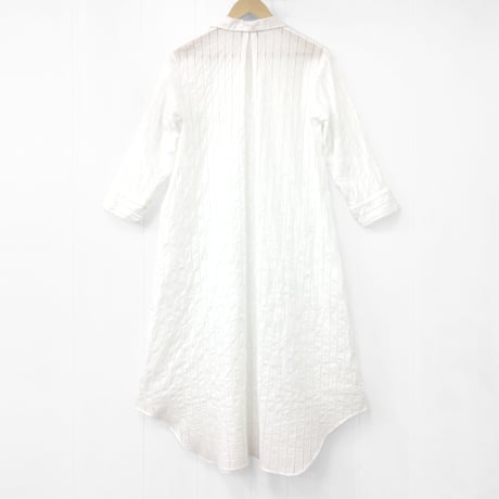 Striped Embroidery Long Pullover / Off White