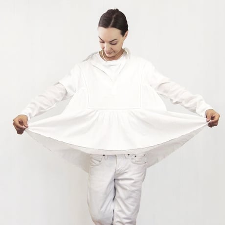 Pintuck Gathered Top / Off White