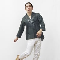 Patched Lace Blouse  / Khaki Green