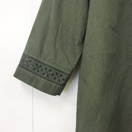 Patched Lace Blouse  / Khaki Green