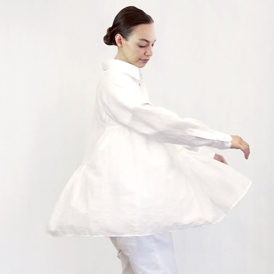 litmus Gathered puffy top #white