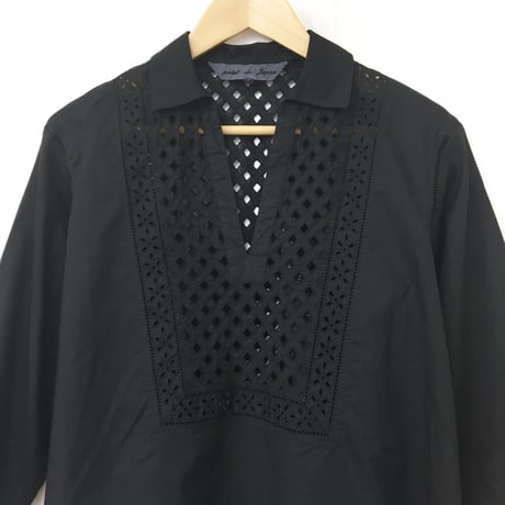 Patched Lace Blouse / Black