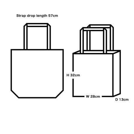 Printed Canvas Tote "Waves" / Natural
