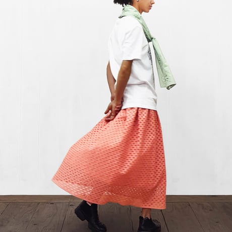 Embroidered Cotton Skirt / Smoky Pink