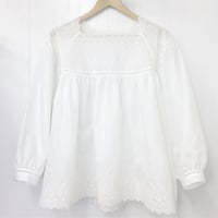 Square Neck Gathered Top / Off White