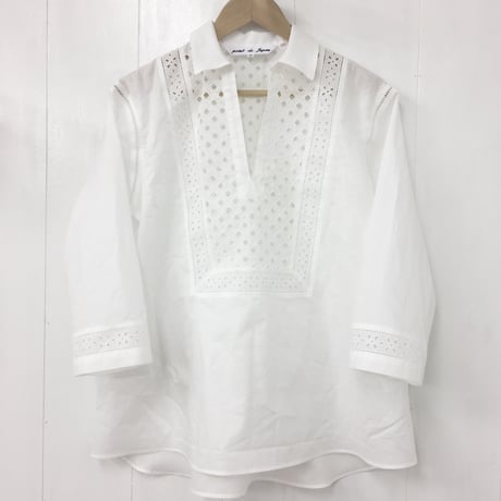 Patched Lace Blouse  / Off White