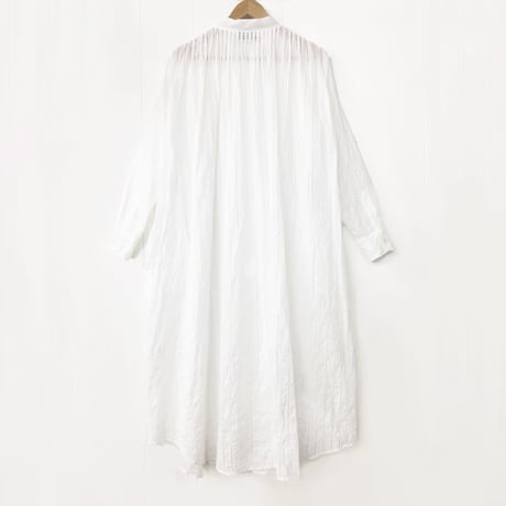 Striped Embroidery Dress / Off White