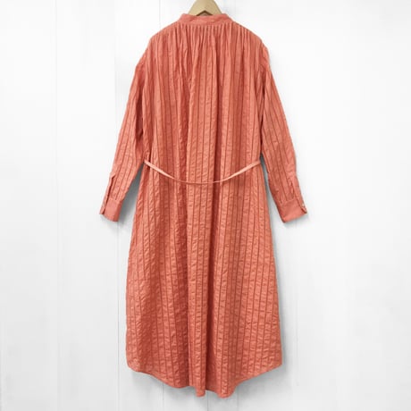 Striped Embroidery Dress / Smoky Pink