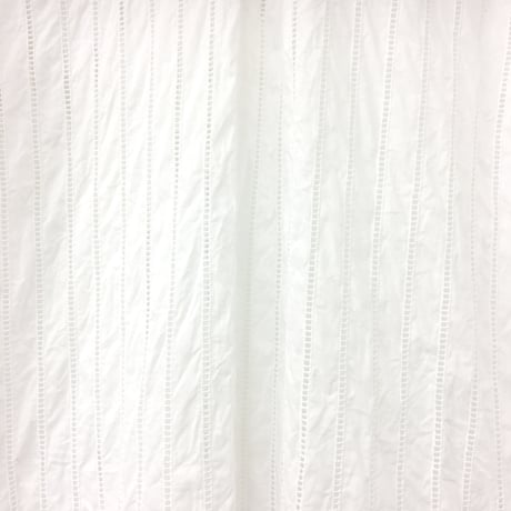 Striped Embroidery Long Pullover / Off White