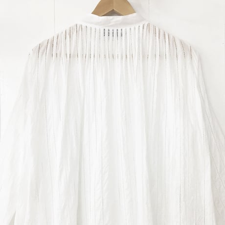 Striped Embroidery Dress / Off White