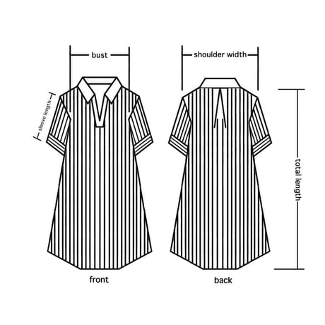 Striped Embroidery Long Pullover / Off White