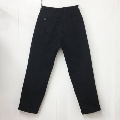 Floral Embroidered Trousers / Black