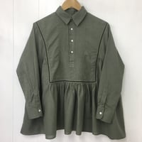 Pintuck Gathered Top / Khaki Green