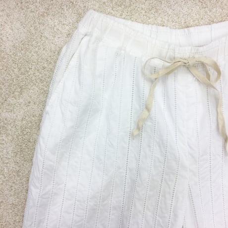 Striped Embroidery Pants (without hip pockets) / Off White
