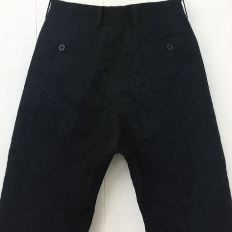 Floral Embroidered Trousers / Black