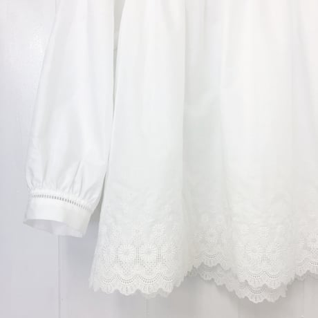 Square Neck Gathered Top / Off White