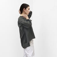 V-Neck Gathered Top / Khaki Green