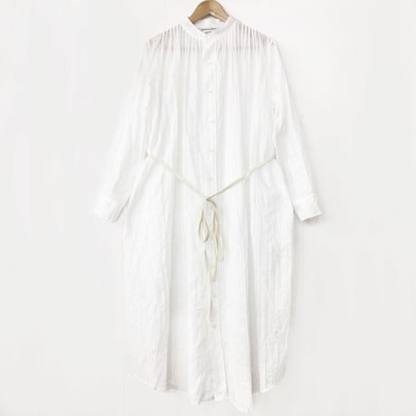 Striped Embroidery Dress / Off White