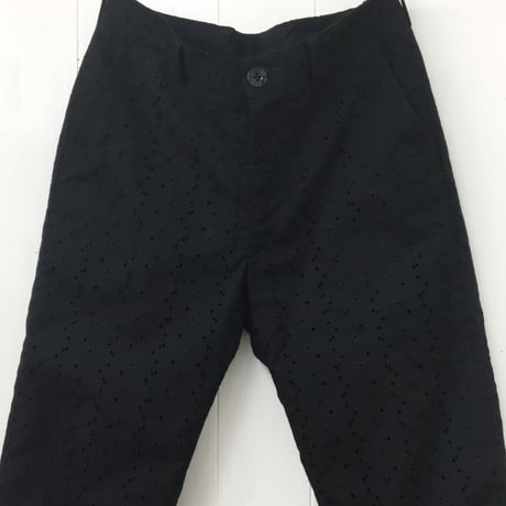 Floral Embroidered Trousers / Black