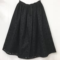 Geometric Eyelet Skirt / Black
