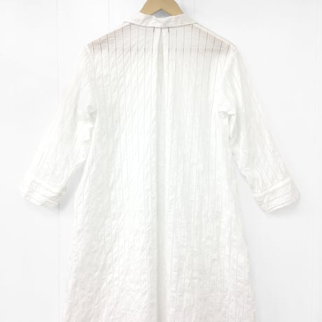 Striped Embroidery Long Pullover / Off White