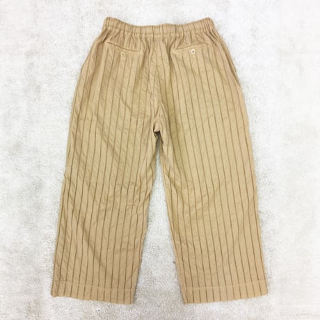 Striped Embroidery Pants / Light Brown