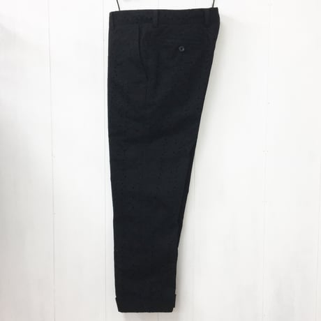 Floral Embroidered Trousers / Black