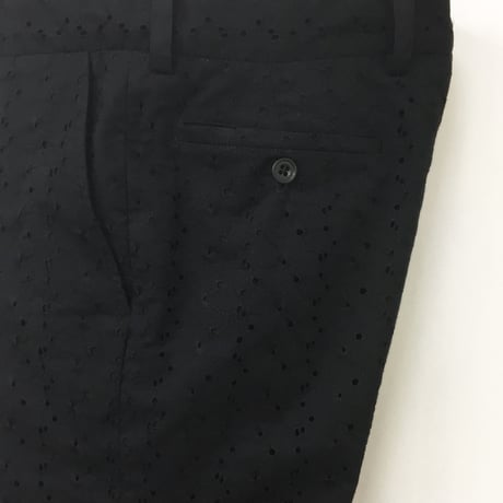 Floral Embroidered Trousers / Black