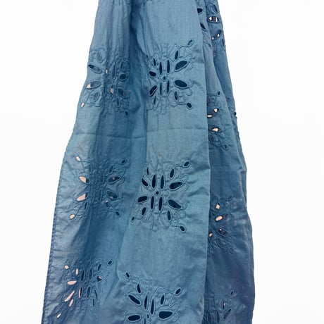 pdJ Light Weight Cotton Shawl / Old Blue
