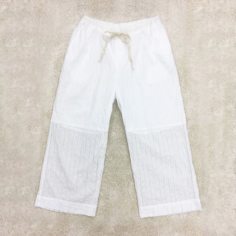 Striped Embroidery Pants (without hip pockets) / Off White